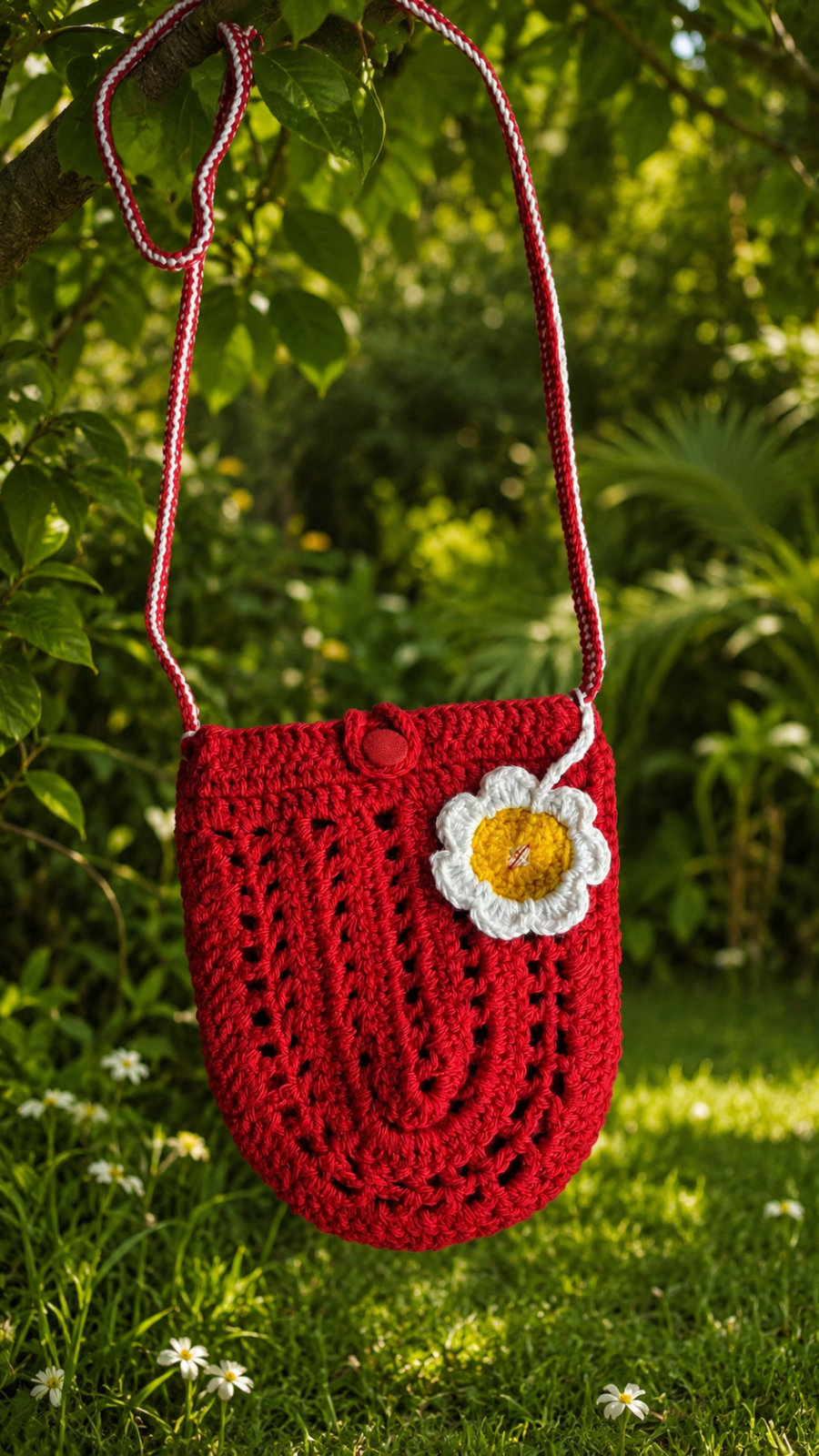 crochet Maroon sling bag