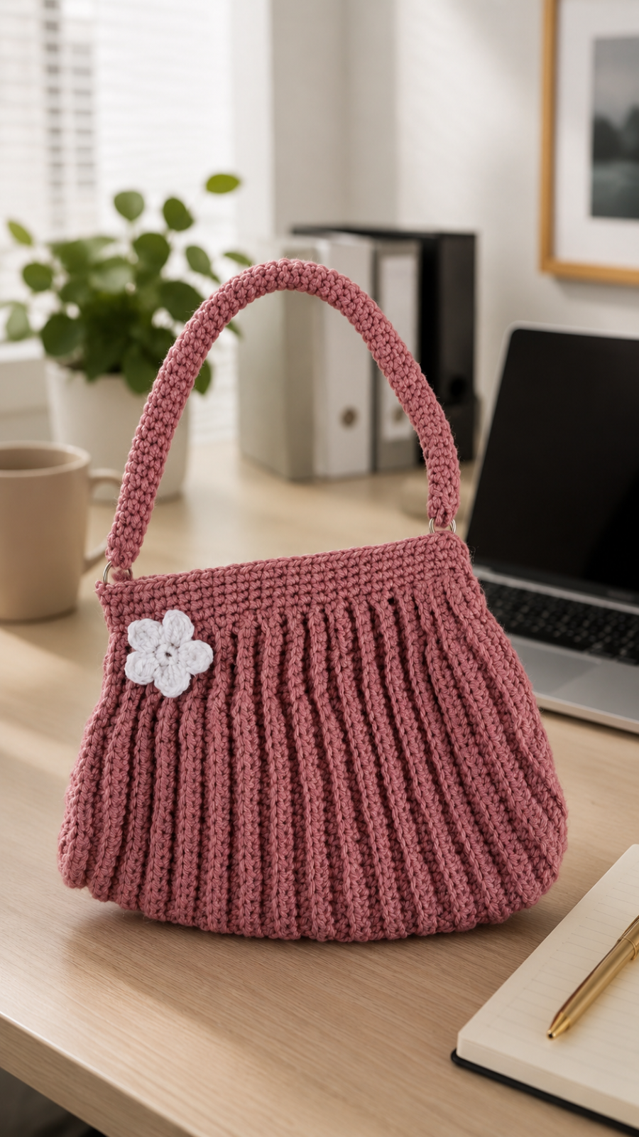 crochet Peach Bag